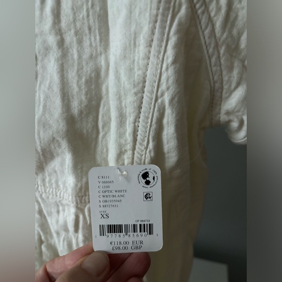 NWT💥Free People We The FreeWhite Short Sleeve white Tunic, XS oversized - Picture 5 of 8